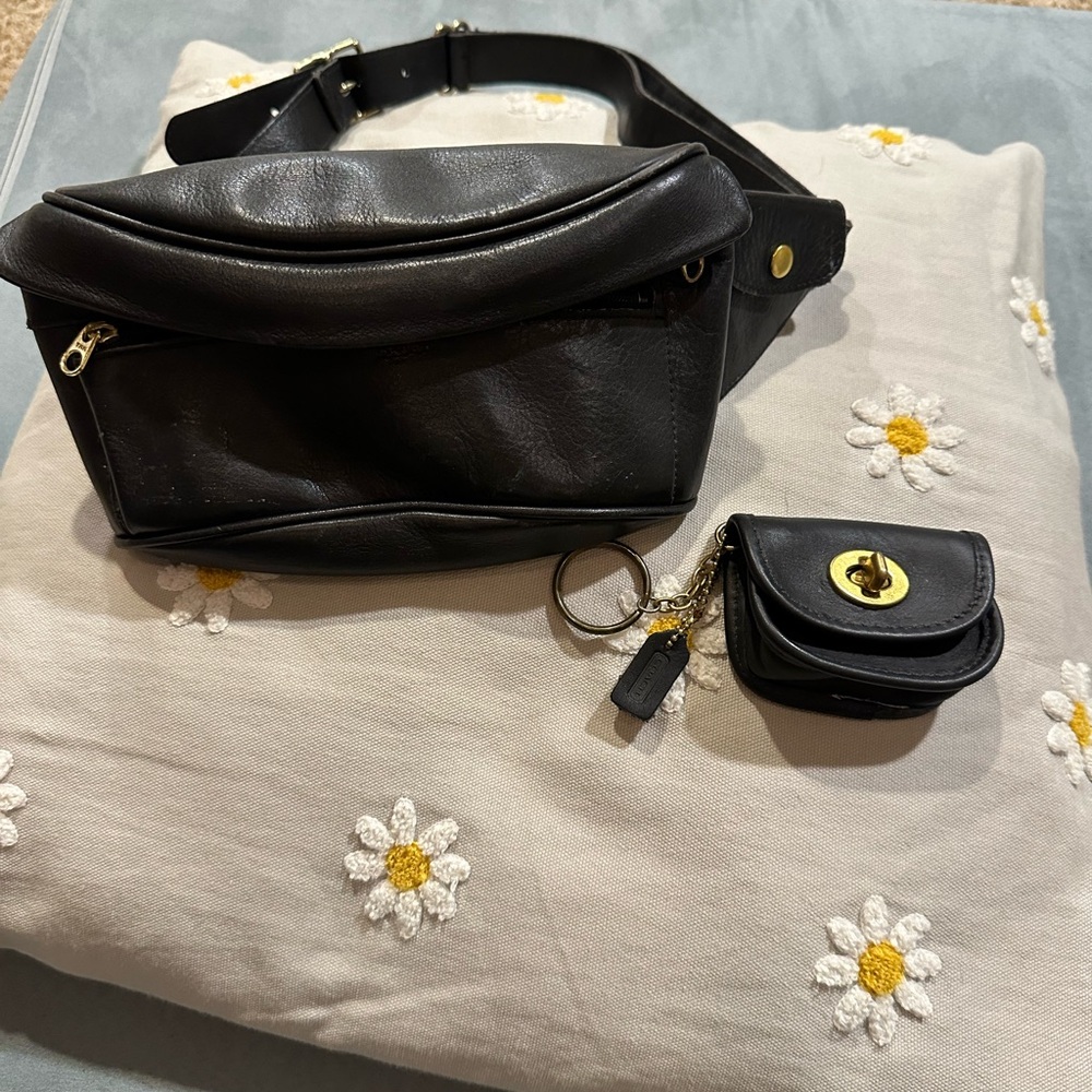 COACH Vintage Canteen Waist/belt Bag and Mini Station Bag Coin Purse